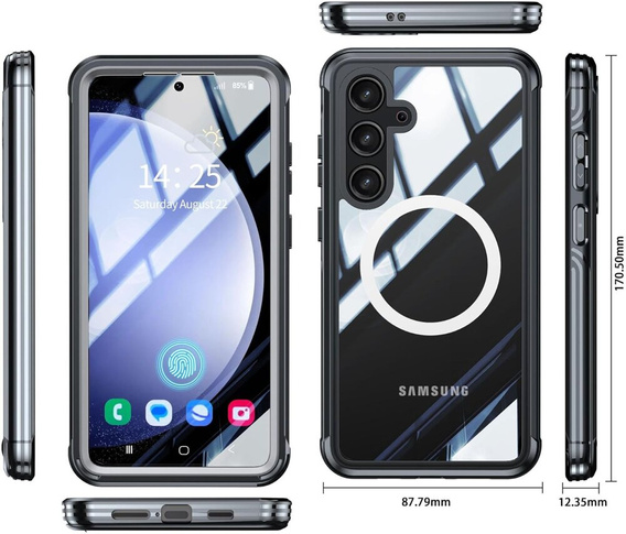 Θήκη για Samsung Galaxy S23 FE, Shockproof, με μεμβράνη οθόνης, για MagSafe, μαύρη