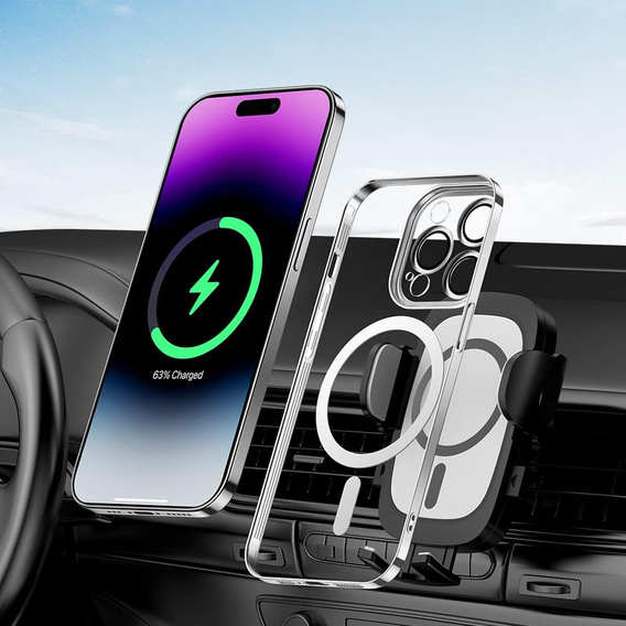 Θήκη για iPhone 14 Pro, ERBORD Hybrid MagSafe Case, ασημένια