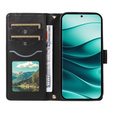 θήκη πτερύγιο για Xiaomi Redmi Note 14 Pro 5G / Xiaomi Redmi Note 14 Pro+ 5G / Xiaomi Poco X7 5G, Rhombus Crossbody Leather, μαύρη