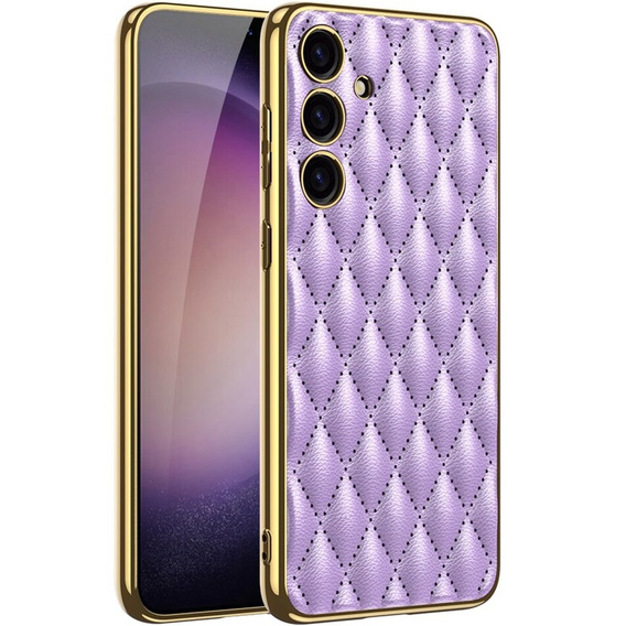 Θήκη για Samsung Galaxy S24, Leather Rhombus, μωβ