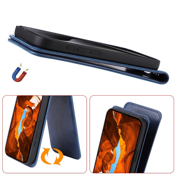 Θήκη με πτερύγιο για Samsung Galaxy S25, Flip, σκούρο μπλε