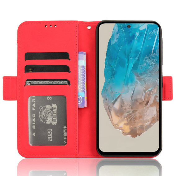 Θήκη με πτερύγιο για Samsung Galaxy M35, Card Slot, κόκκινη