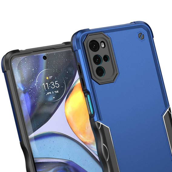 Θωρακισμένη θήκη για Motorola Moto G22, Dual-Layer, μπλε