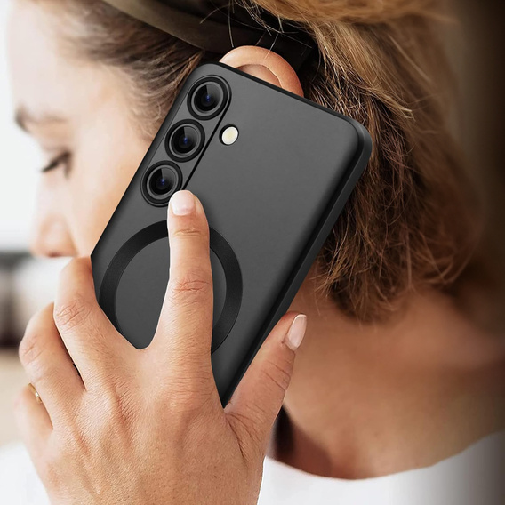 Θήκη για Samsung Galaxy A56, ColorMag, για MagSafe, μαύρη + γυαλί 9H, μετριασμένο