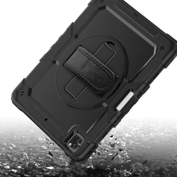 Θωρακισμένη θήκη για iPad Pro 12.9 2022 / 2021 / 2020 / 2018, προστατευτική 360 με χώρο για γραφίδα, μαύρη