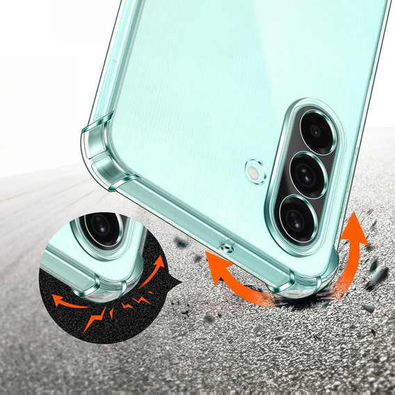 Θήκη για Samsung Galaxy A26, Erbord Dropproof, διαφανής + γυαλί