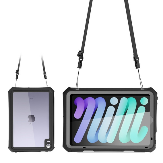 Αδιάβροχη θήκη IP68 για το iPad mini 8.3" 2021 (6 gen.) / iPad mini 8.3" 2024 (7 gen.), μαύρη