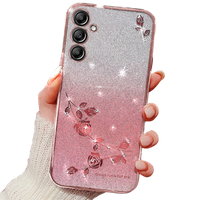 Θήκη για Samsung Galaxy A25 5G, Glitter Flower, ροζ rose gold