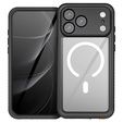 Θήκη Redpepper για iPhone 17 Pro Max, αδιάβροχη IP68, για MagSafe, διαφανής με μαύρες πλευρές