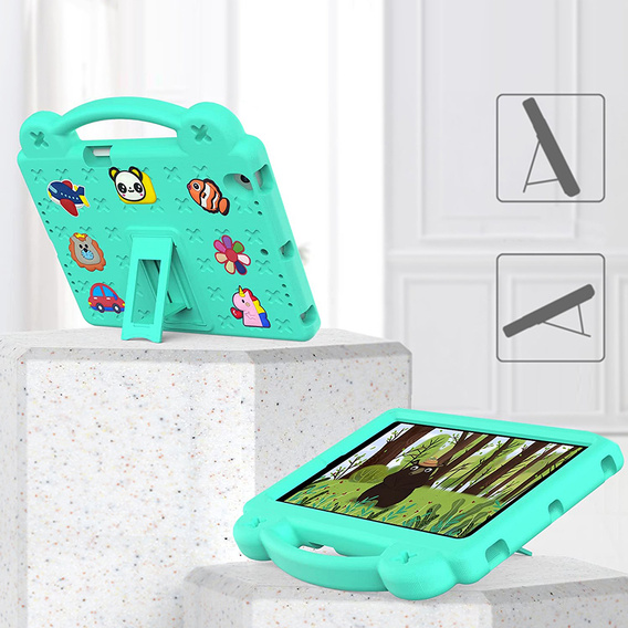 Παιδική θήκη για Lenovo Tab M10 X505F X605F / Tab P10-X705F/L / Huawei T5 10.1, Cute Patterns, με βάση, πράσινη