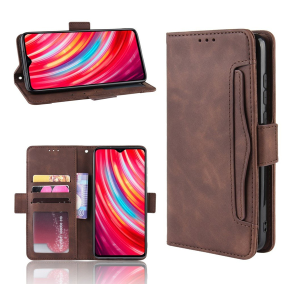 Θήκη με πτερύγιο για Xiaomi Redmi Note 8 Pro, Card Slot, καφέ