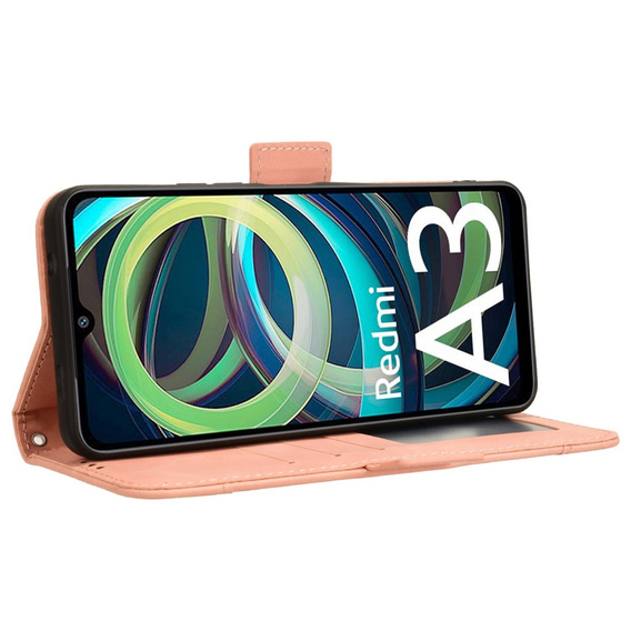 Θήκη με πτερύγιο για Xiaomi Redmi A3, Card Slot, ροζ