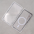 Μαγνητική θήκη MagSafe Dual Glass για Samsung Galaxy S23+ Plus, ασημένια
