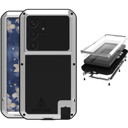 Love Mei Θήκη για Samsung Galaxy S25 Ultra, armored with glass, γκρι