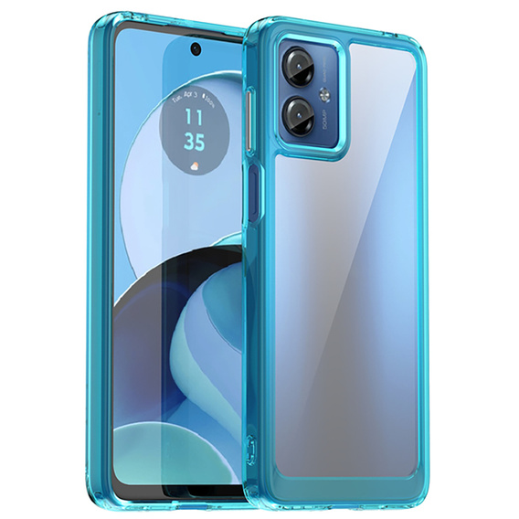 Θήκη για Motorola Moto G14, Fusion Hybrid, διαφανής / μπλε