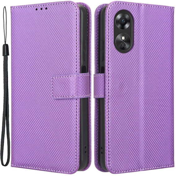 Θήκη με πτερύγιο για Oppo A17, Wallet Smart Magnet, μωβ