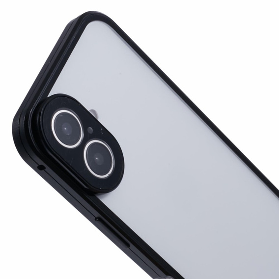 θήκη για το iPhone 16, Magnetic Dual Glass, μαύρη