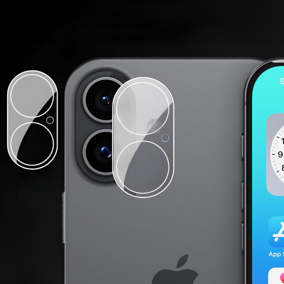 Μετριασμένο γυαλί για κάμερα για το iPhone 16 / 16 Plus, διαφανής
