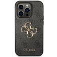 GUESS Θήκη για iPhone 15 Pro Max, 4G Big Metal Logo, γκρι