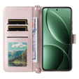Θήκη με πτερύγιο για Xiaomi Poco F7 Ultra, Crossbody Leather Wallet, ροζ