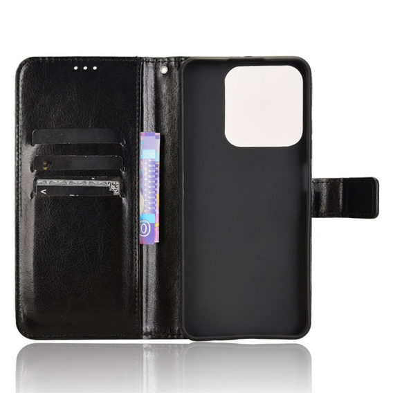 Θήκη με πτερύγιο για Realme C61, Crazy Horse Wallet, μαύρη