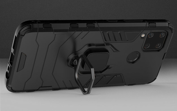 Θήκη για Realme C11 2021, Kickstand Ring, μαύρη