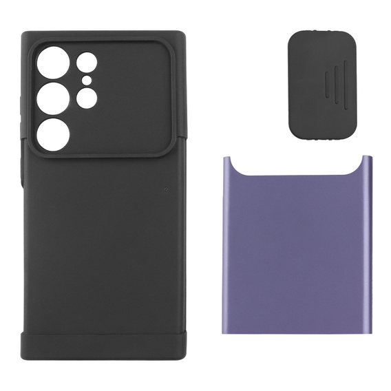 Θήκη για Samsung Galaxy S24 Ultra, ERBORD MagProtect Slide Camera, μωβ