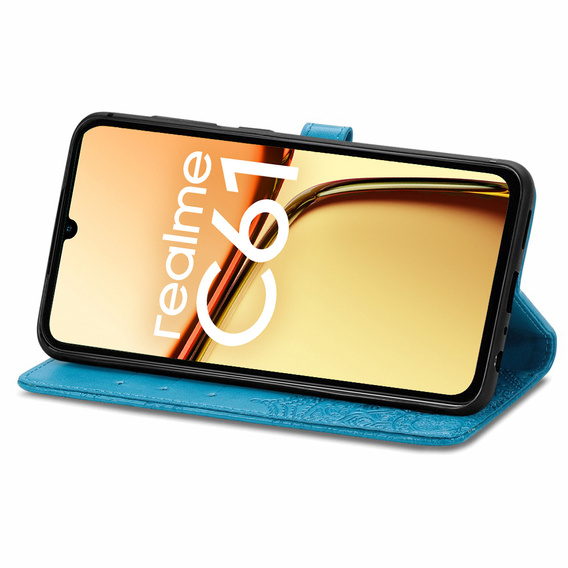 Θήκη με πτερύγιο για Realme C61, Mandala, μπλε