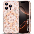 Μαγνητική θήκη με floral laser σχέδιο για iPhone 16 Pro