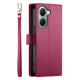 Θήκη με πτερύγιο για Xiaomi Poco X7 Pro 5G, Wallet Zipper Pocket, κόκκινη