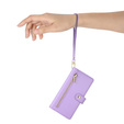 Θήκη με πτερύγιο για Samsung Galaxy S25, Wallet Zipper Pocket, μωβ