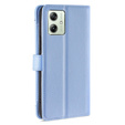 Θήκη με πτερύγιο για Motorola Moto G54 5G, Wallet Zipper Pocket, μπλε
