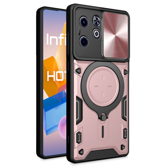 Θωρακισμένη θήκη για Infinix Hot 40i, CamShield Slide, ροζ rose gold