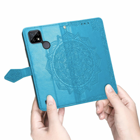 Θήκη με πτερύγιο για Realme C21, Mandala, μπλε