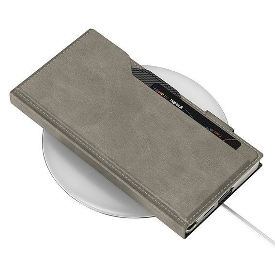 Θήκη με πτυσσόμενο καπάκι GKK Card Slot Wallet για Samsung Galaxy S26 Ultra, γκρι