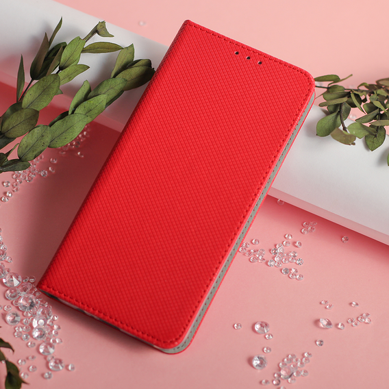 Θήκη για Oppo Reno 11F 5G, Smart Magnet, κόκκινη + γυαλί 9H
