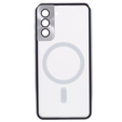Μαγνητική θήκη MagSafe Dual Glass για Samsung Galaxy S22 Plus, ασημένια