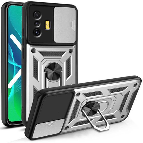 Θήκη για Xiaomi Poco F4 GT, CamShield Slide, ασημένιο