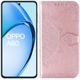 Θήκη με πτερύγιο για Oppo A60, Mandala, ροζ