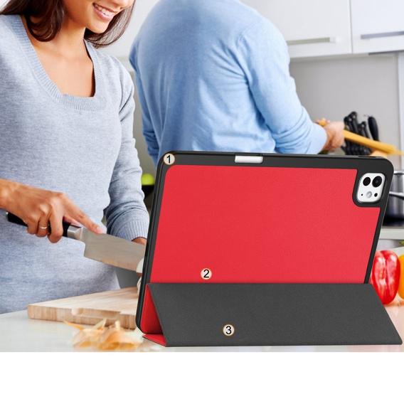 Θήκη για iPad Pro 11" 2024 (5 gen.), Smartcase με χώρο για γραφίδα, κόκκινη