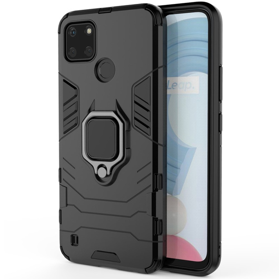 Θήκη για Realme C21Y, Kickstand Ring, μαύρη