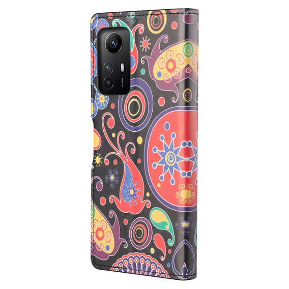 Θήκη με πτερύγιο για Xiaomi Redmi Note 12S, Wallet, colorful jellyfish, μαύρη