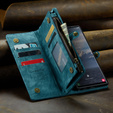 CASEME θήκη για Samsung Galaxy S25 Ultra, Retro Leather Wallet, με λουράκι, πράσινη