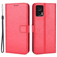 Θήκη με πτερύγιο για Motorola Edge 30 Neo 5G, Crazy Horse Wallet, κόκκινη