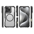 Θήκη για iPhone 16 Pro, Fusion Hybrid Carbon, για MagSafe, μαύρη