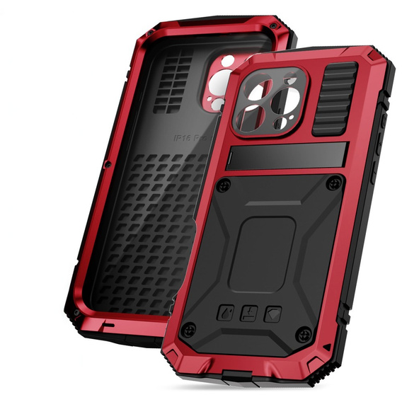 Θωρακισμένη θήκη για iPhone 16 Pro, R-JUST, κόκκινη