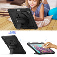 Θωρακισμένη θήκη για iPad Pro 12.9 2022 / 2021 / 2020 / 2018, προστατευτική 360 με χώρο για γραφίδα, μαύρη