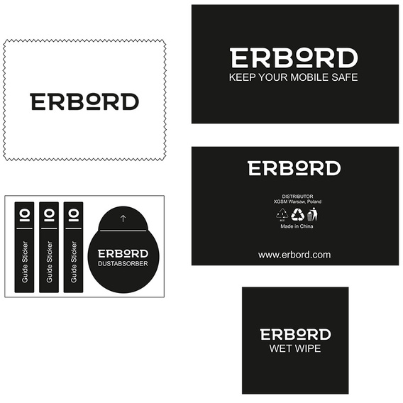 2x Μετριασμένο γυαλί ERBORD 9H Hard Glass στην οθόνη για iPhone 17 Pro/17/16 Pro