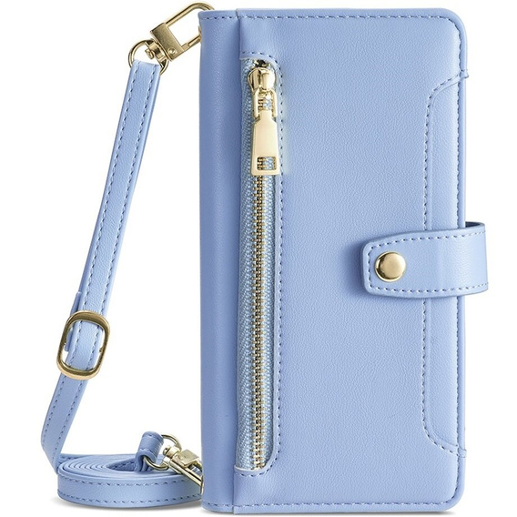 Θήκη με πτερύγιο για iPhone 14 Pro, Wallet Zipper Pocket, μπλε