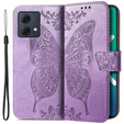 Θήκη με πτερύγιο για Motorola Moto G84, Butterfly, μωβ